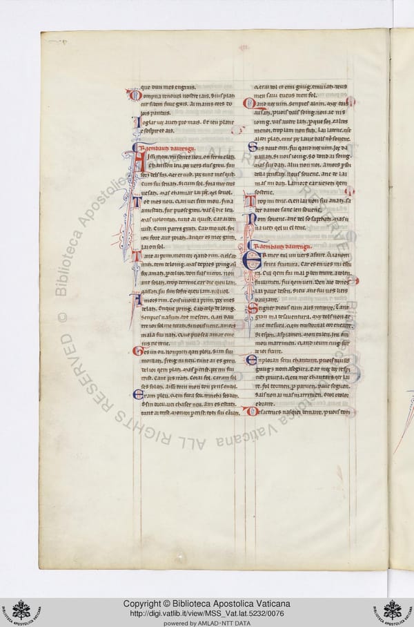 Chanson XVIII, manuscrit A, feuillet 36v